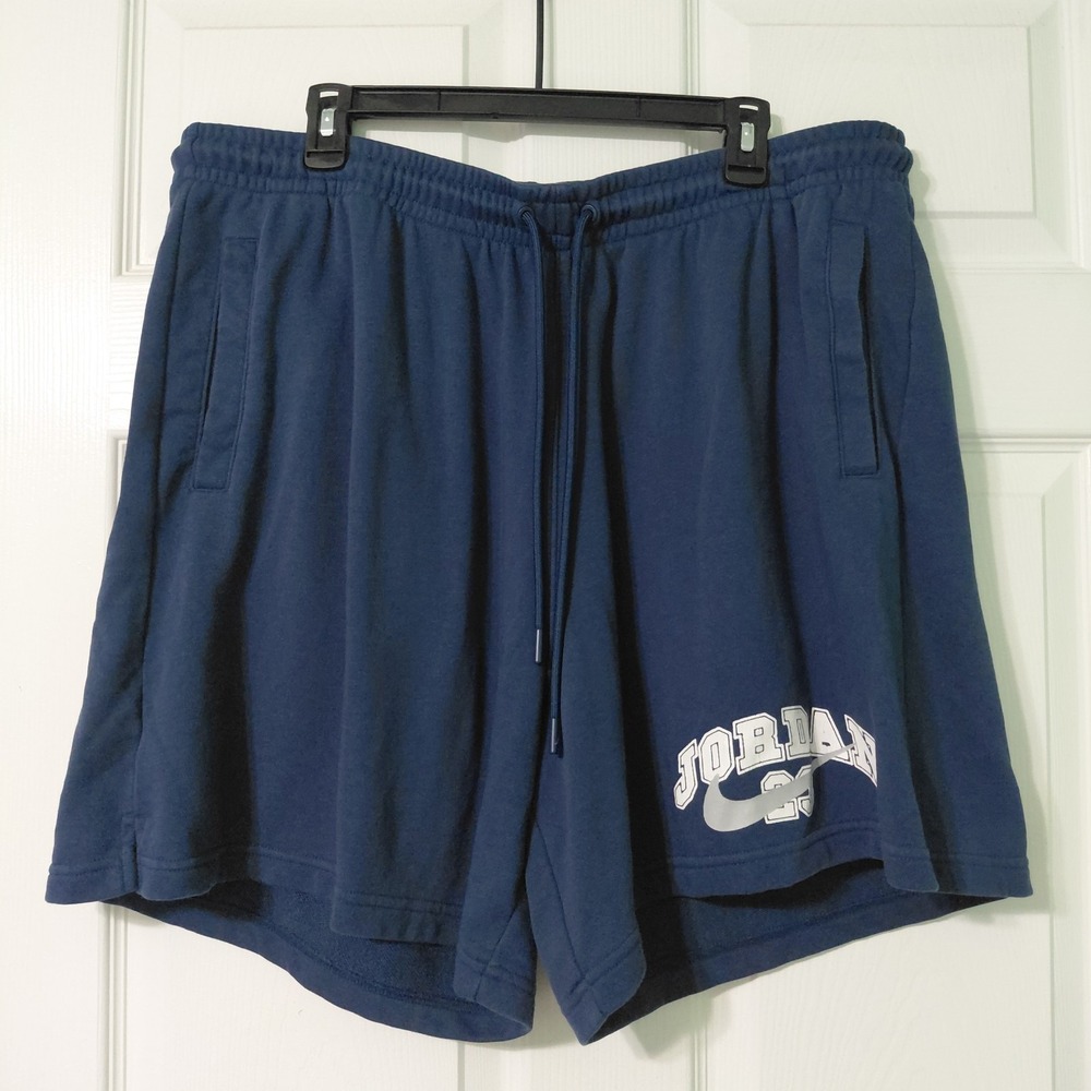 Nike Air Jordan Fleece Shorts Mens Navy Blue Basketball Casual Athletic Size XXL